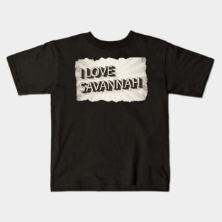 I Love Savannah newspaper Vintage Kids T-Shirt